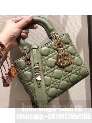 Lady Dior My ABCDior Bag in Cannage with Badges Green 2019
