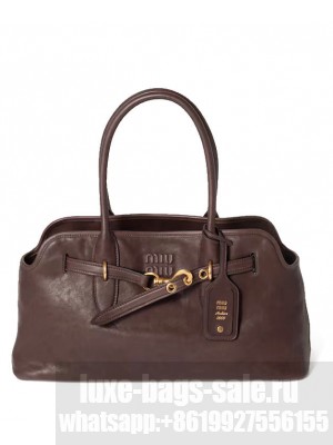 Miumiu Aventure Nappa Leather Bag 5BG310 Dark Coffee