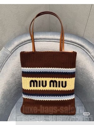 miumiu Raffia effect woven tote bag 5BG248-4