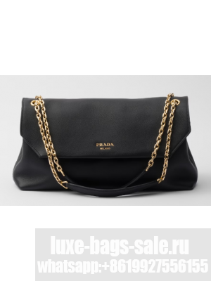 RRADA Medium leather shoulder bag 1BD367 black