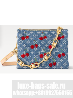 Louis Vuitton NEW LV x TM Coussin PM M14978 Monogram cherry denim