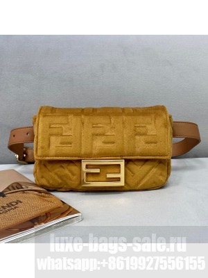 Fendi Baguette Velvet Belt Bag Brown  2021 Collection