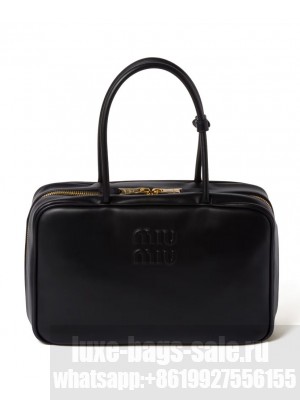 Miumiu Leather Top-handle Bag 5BB117 Black