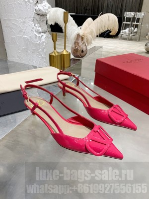 VALENTINO VLOGO SIGNATURE PATENT LEATHER SLINGBACK PUMP 40MM PINK 2021 Collection