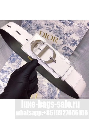 Dior Width 4.5cm 30 Montaigne Calfskin Belt White/Silver