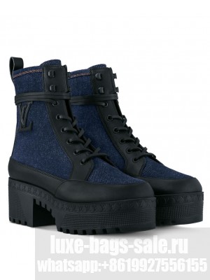 Louis Vuitton Women's Laureate Platform Desert Boot 1ACH8V Dark Blue