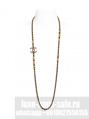 Chanel Long Necklace Black