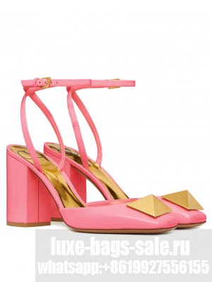 Valentino Women's One Stud Pump In Patent Leather 90MM Peachblow