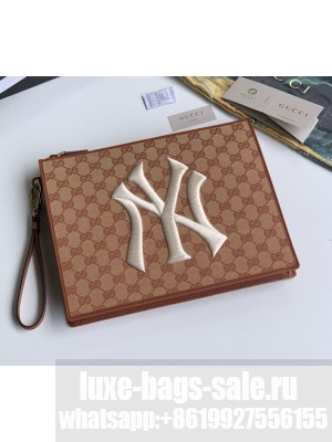 Gucci Original GG Pouch with NY Yankees™ Patch 547791 547796 Beige