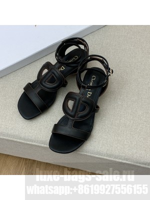 Dior Calfskin CD Heel Sandals 4.5cm Black 2022 Collection