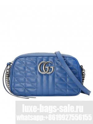 Gucci GG Marmont Matelasse Shoulder Bag Blue