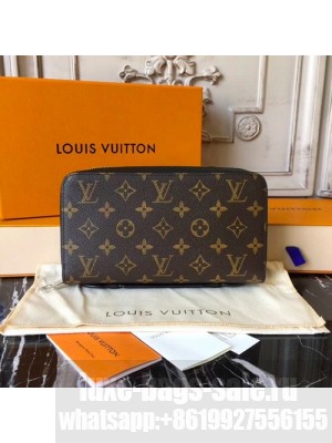 Louis Vuitton Zippy XL Wallet 22cm Monogram Macassar Canvas Fall/Winter 2017 Collection M61506, Noir