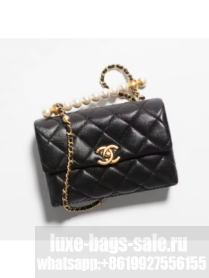 Chanel MINI FLAP BAG WITH TOP HANDLE AS5001 black