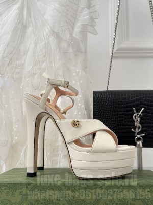 Gucci Women's 135mm heel height with 40mm platform Sandals White