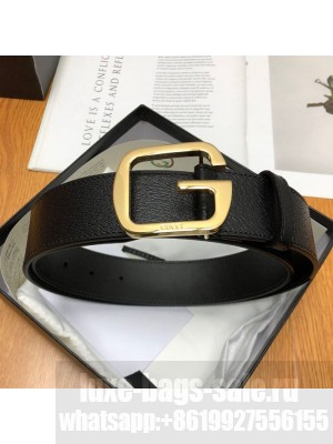Gucci Calfskin Belt 38cm with Single G Buckle Black/Gold 2019 Collection
