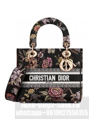 Christian Dior Medium Lady D-Lite Bag Black