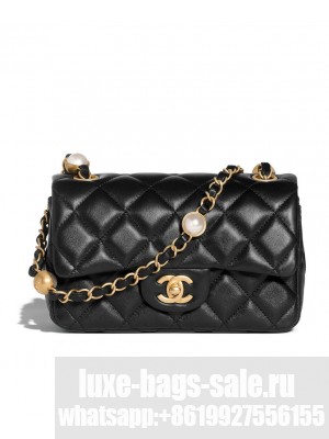 CHANEL 24B MINI FLAP BAG AS4947 black