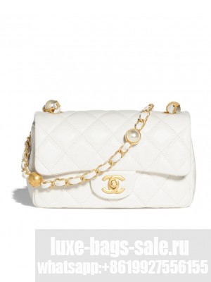 CHANEL 24B MINI FLAP BAG AS4947 White