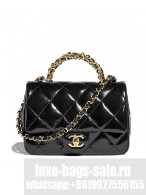 CHANEL MINI FLAP BAG WITH TOP HANDLE AS5032 Black