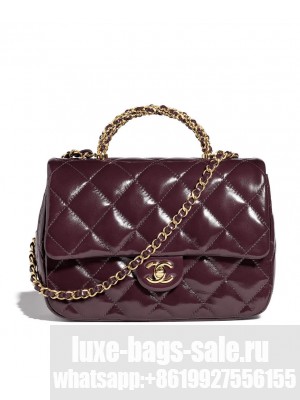 CHANEL MINI FLAP BAG WITH TOP HANDLE AS5032 Burgundy