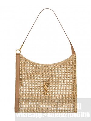 Yves Saint Laurent OXALIS BAG IN RAFFIA MACRAME 781289 Apricot