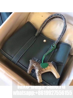 Hermes Original Togo Leather Garden Party 30cm/36cm Jean Blue