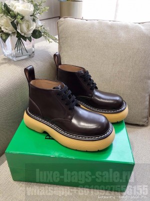 Bottega Veneta BOUNCE Lace-up ankle boots with chunky sole Ebony 2021 Collection