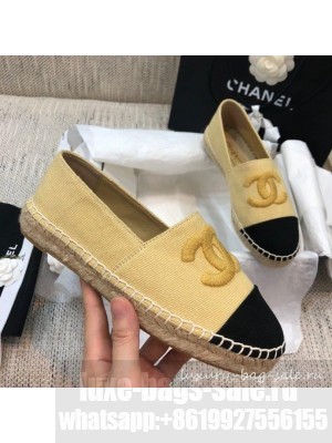 Chanel Denim Espadrilles G29762 Yellow  2021 Collection