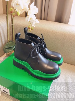 Bottega Veneta Calfskin Lace-up ankle boots Black/Green 2021 Collection