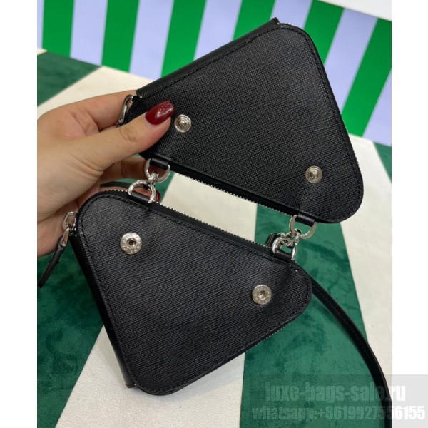 Shop PRADA Saffiano leather mini pouch (1NR015) by ROHA