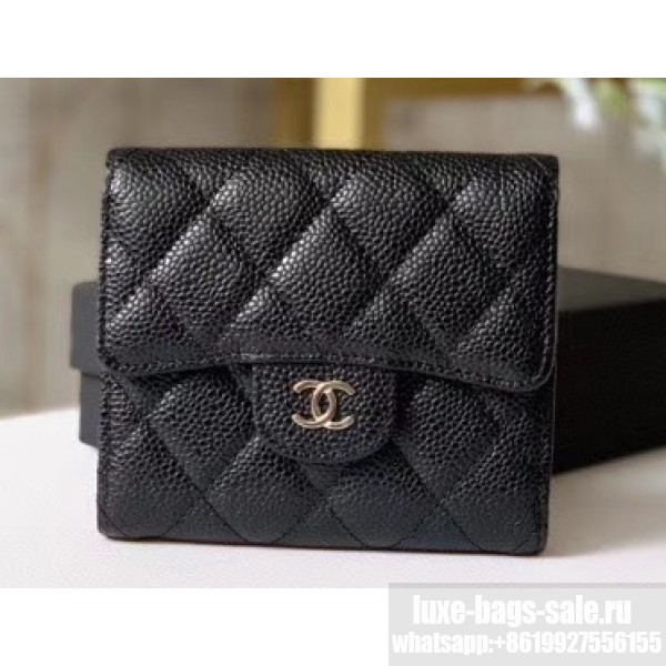 Chanel Classic Single Flap Jumbo Black Caviar Silver