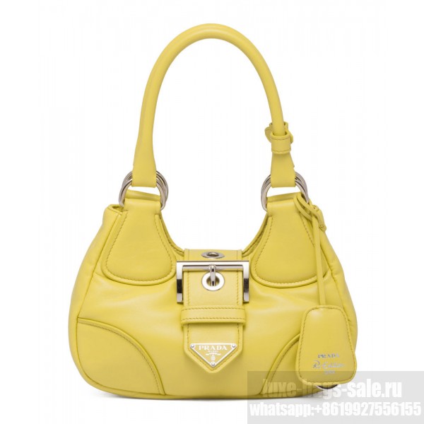 PRADA: bag in nappa leather - Yellow  Prada shoulder bag 1BC165 2DX8  online at